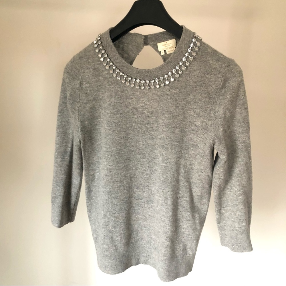 KATE SPADE Jeweled Neckline Sweater